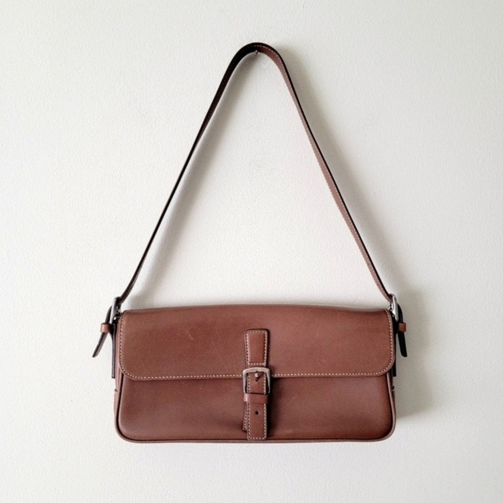 Vintage Coach Leather Shoulder Bag Baguette